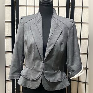 WHITE HOUSE BLACK MARKET GREY ELEVATED YD JACKET, BLAZER OFFICE SIREN SIZE 4